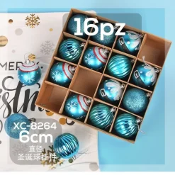 SET 16 PALLINE NATALIZIE DECORAZIONI 6 CM ADDOBBI PER ALBERO DI NATALE XC-8264