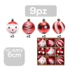 SET 9 PALLINE NATALIZIE DECORAZIONI 6 CM ADDOBBI PER ALBERO DI NATALE XC-8263