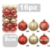 SET 16 PALLINE NATALIZIE DECORAZIONI 8 CM ADDOBBI PER ALBERO DI NATALE XC-8558