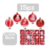 SET 15 PALLINE NATALIZIE DECORAZIONI 6 CM ADDOBBI PER ALBERO DI NATALE XC-8256