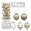 SET 16 PALLINE NATALIZIE DECORAZIONI 8 CM ADDOBBI PER ALBERO DI NATALE XC-8550