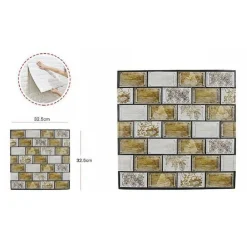 SET 5 PANNELLI MURO 3D ADESIVO PARETE PIASTRELLE MATTONELLE 32.5CM PANNELLO 65067