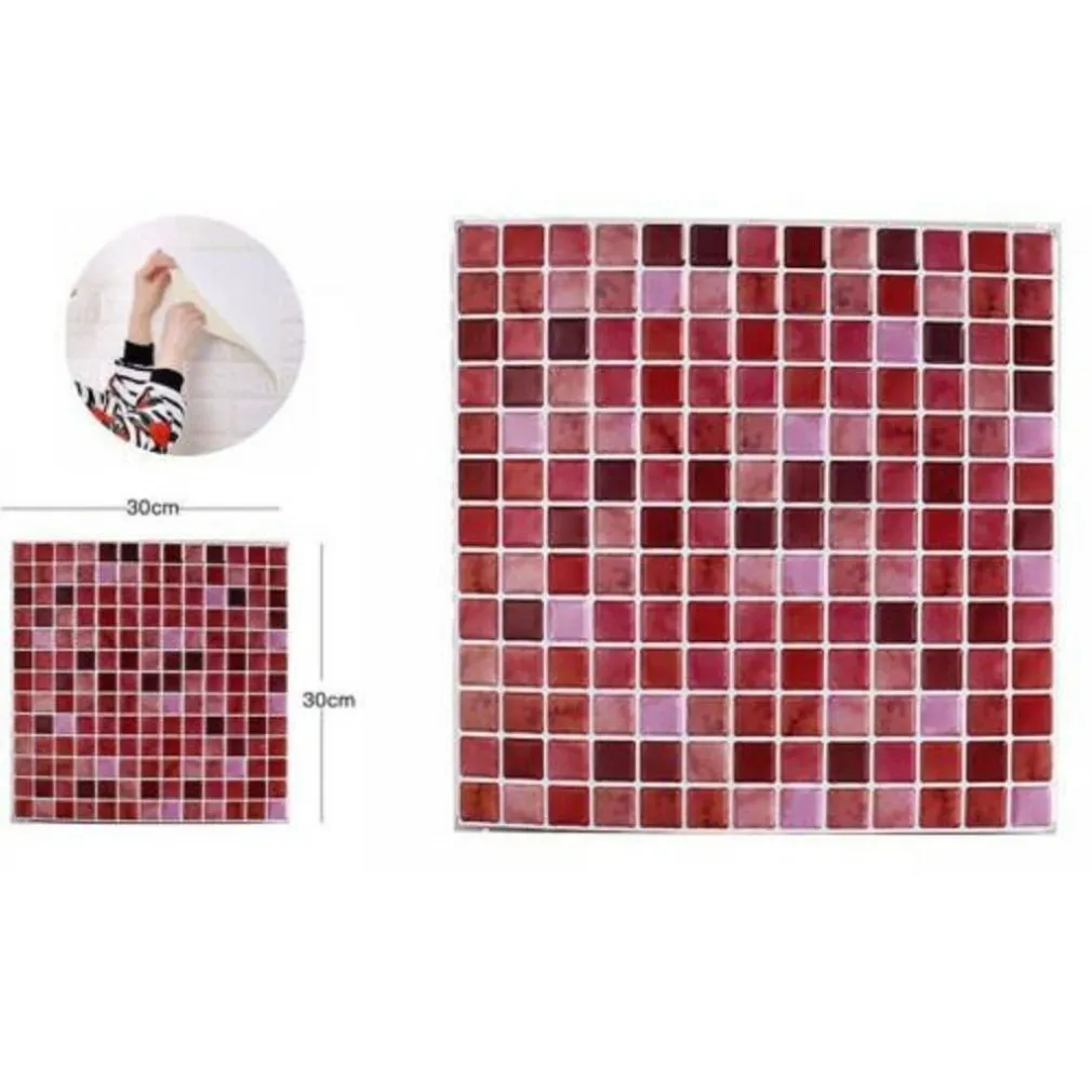 SET 5 PANNELLI MURO 3D ADESIVO PARETE PIASTRELLE MATTONELLE ROSA PANNELLO 64389