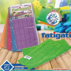 SET 2 PANNI IN MICROFIBRA QUADRI FATIGATI MULTIUSO STROFINACCI VARI COLORI 33X33