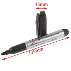 SET 10 PENNARELLI MARKER COLORE NERO INDELEBILE PER VETRO METALLO SCUOLA UFFICIO