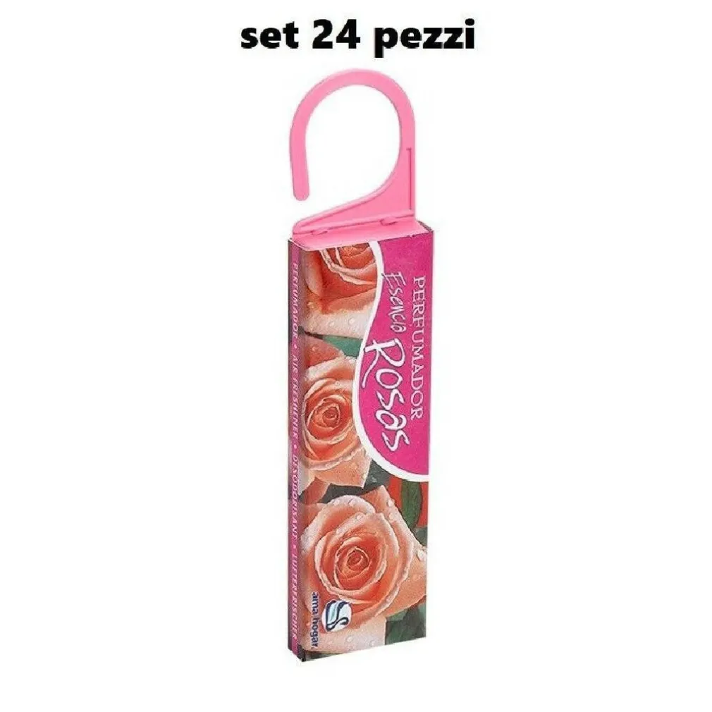 SET 24 PEZZI ANTITARMICO ANTI TARME PROFUMATO CON GANCIO DEODORANTE ROSA