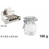 SET 24 PEZZI BARATTOLO QUADRATO VASETTO CON TAPPO PORTA SPEZIE VETRO 100G 100828