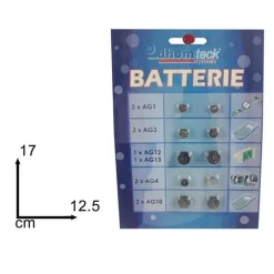 SET 10 PEZZI BATTERIA A BOTTONE VARIE MISURE PER OROLOGI ELETTRONICA