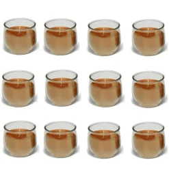 SET 12 PEZZI BICCHIERE CANDELA PROFUMATA BACCHE DI CANNELLA RELAX CASA