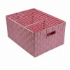 SET 21 PEZZI BOX SCATOLA IN TESSUTO PORTAOGGETTI ORGANIZER CON MANICI ROSA 79089