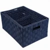 SET 21 PEZZI BOX SCATOLA IN TESSUTO PORTA OGGETTI ORGANIZER CON MANICI BLU 79088
