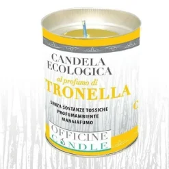 SET 12 PEZZI CANDELA ECOLOGICA AL PROFUMO DI CITRONELLA ANTI ZANZARE 6 X 8 CM