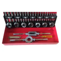 SET 32 PEZZI CASSETTA KIT FILIERA PER FILETTATURA MASCHI E FEMMINE HX32TD