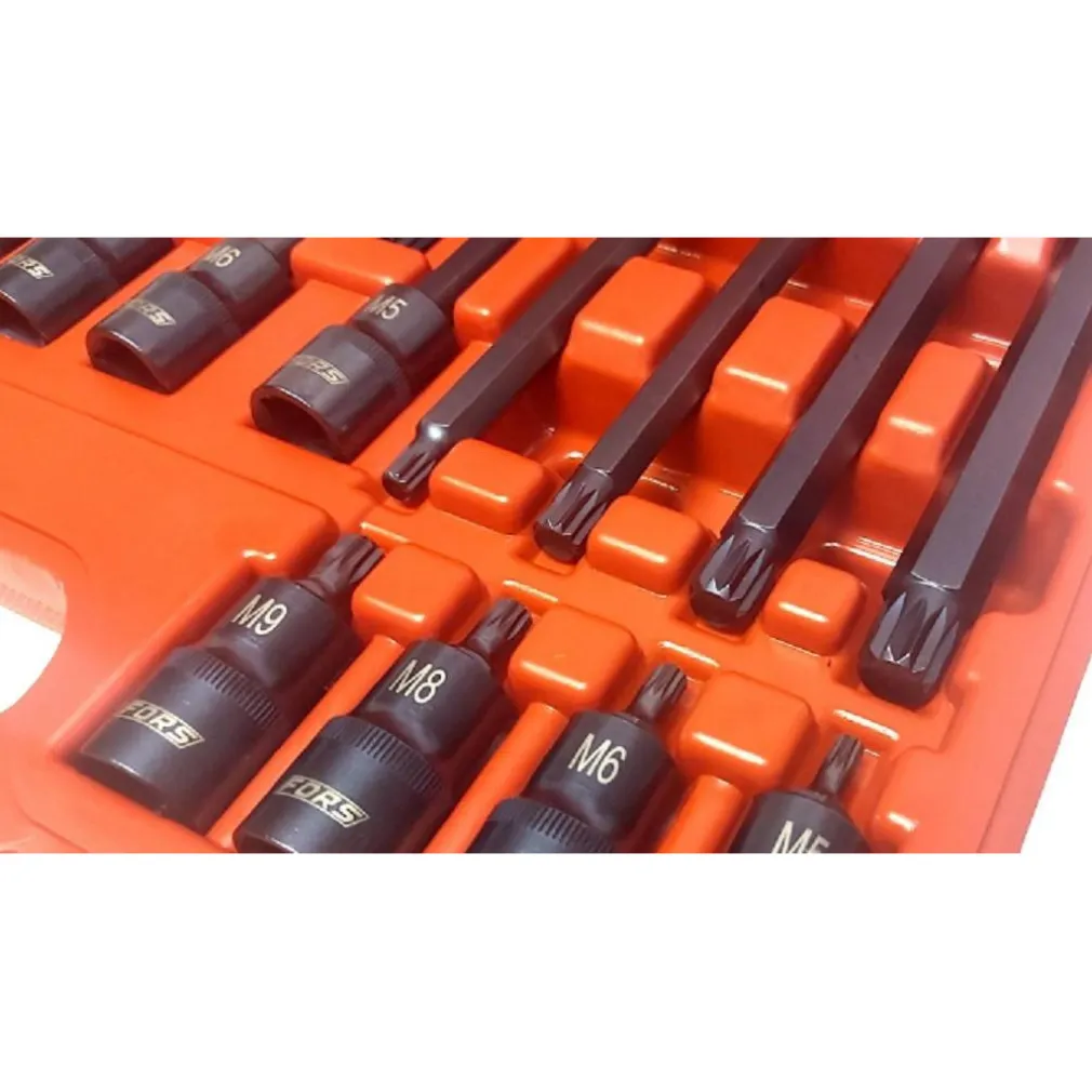 SET 26 PEZZI CHIAVI A BUSSOLA INSERTI MILLERIGHE XZN 1/2" DA M5 A M16 FS-43614