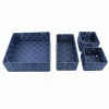 SET 4 PEZZI CONTENITORI BLU SCATOLA IN TESSUTO ORGANIZER PORTA OGGETTI 79064