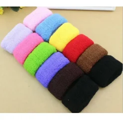 SET 12 PEZZI ELASTICI CODINI PER CAPELLI SPUGNA POLSONI COLORATI LARGHI