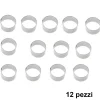 SET 12 PEZZI FORME STAMPI PER DOLCI TORTE BISCOTTI ROTONDE INOX 8X4CM PASTICCERI
