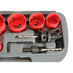 SET 13 PEZZI FRESE SEGHE BI-METALLO FRESA A TAZZA PUNTA FORA SEGA METALLO LEGNO