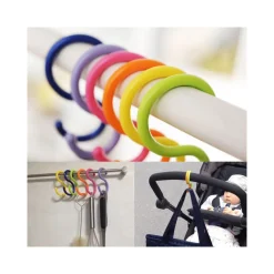 SET 6 PEZZI GANCI A S APPENDINI MULTIUSO PLASTICA COLORATI GANCETTI PER VARIE