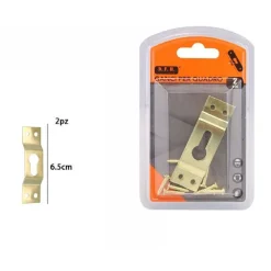 SET 2 PEZZI GANCI DORATI PER QUADRI QUADRO CORNICI APPENDERE PARETE 6.5 CM 07522