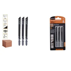SET 3 PEZZI LAME PER SEGHETTO ALTERNATIVO T111C HCS LAMA RICAMBI PER LEGNO 90188