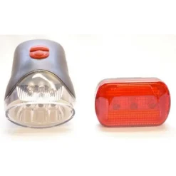 SET 2 PEZZI LUCI PER BICI BICICLETTA A LED ANTERIORI E POSTERIORI ACCESSORI