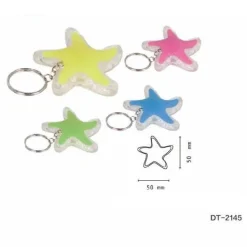 SET 4 PEZZI MINI TORCIA LED PORTACHIAVI A FORMA DI STELLA TASCABILE 50MM DT-2145