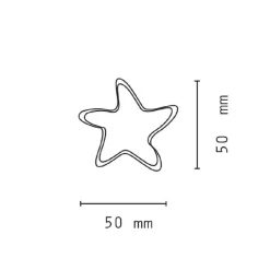 SET 4 PEZZI MINI TORCIA LED PORTACHIAVI A FORMA DI STELLA TASCABILE 50MM DT-2145