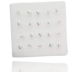 SET 3 PEZZI PIERCING ORECCHINI NASO 2.5 MM CUORE CUORICINO ARGENTO 925 STERLING