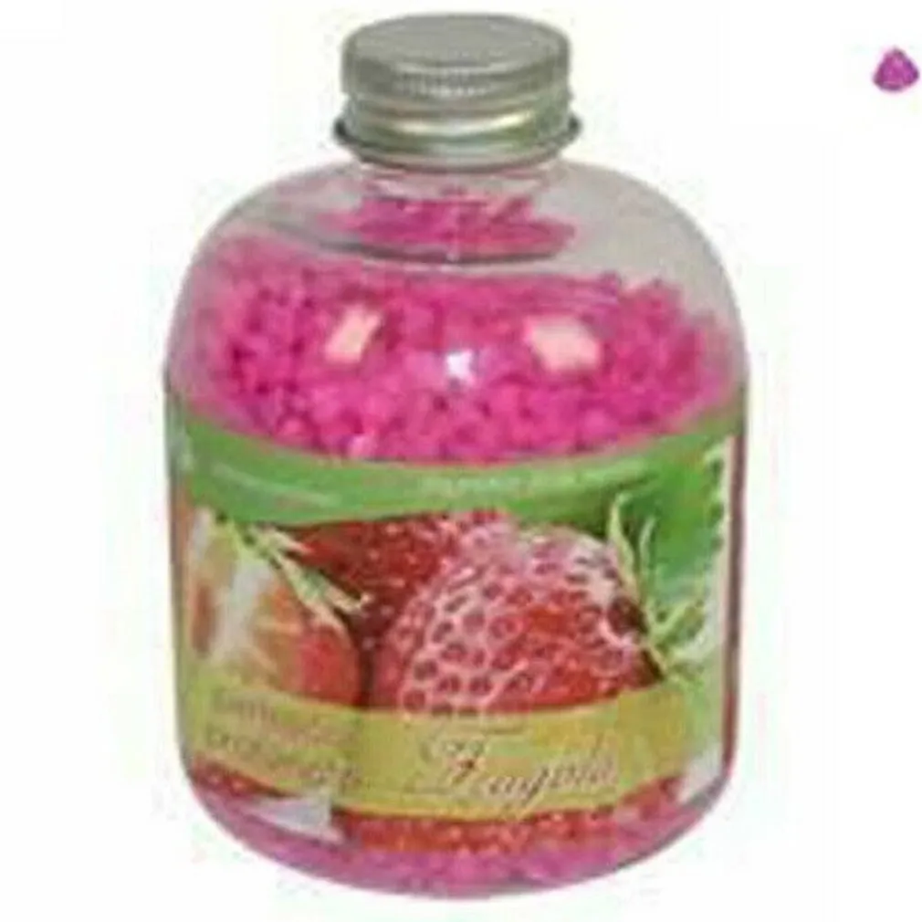 SET 2 PEZZI PIETRISCO PROFUMATO BOTTIGLIA 400GR FRAGRANZA FRAGOLA DECORO PIETRA