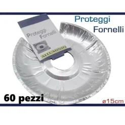 SET 60 PEZZI PROTEGGI FORNELLI FORNELLO DA SPORCO GRASSO ALLUMINIO ROTONDI