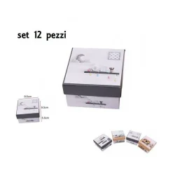 SET 12 PEZZI SCATOLA BOX CONFEZIONE REGALO QUADRATE FANTASIA 9.5X9.5X5.5CM