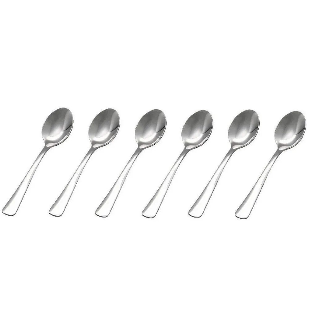 SET 6 PEZZI SERVIZIO CUCCHIAINI DA TE CAFFÈ GELATO ZUCCHERO POSATE IN ACCIAIO