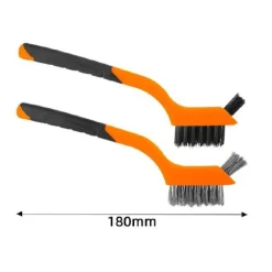 SET 2 PEZZI SPAZZOLE METALLICHE 180MM CON IMPUGNATURA MORBIDA PER PULIZIA 57234