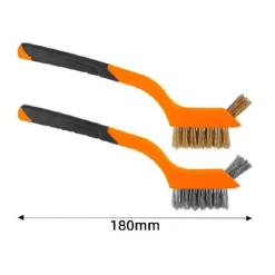 SET 2 PEZZI SPAZZOLE METALLICHE 180 MM CON IMPUGNATURA MORBIDA PER PULIZIA 57235