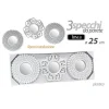 SET 3 PEZZI SPECCHI DA PARETE DECORATIVI TONDI SPECCHIO 25 CM IN PLASTICA 813016