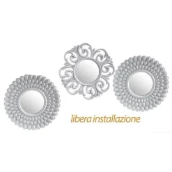SET 3 PEZZI SPECCHI DA PARETE DECORATIVI TONDI SPECCHIO 25 CM IN PLASTICA 813016
