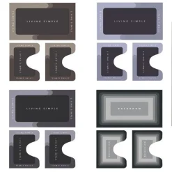 SET 3 PEZZI TAPPETINO DA BAGNO MAGICO SUPER ASSORBENTE AD ASCIUGATURA RAPIDA WC