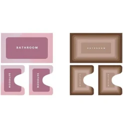 SET 3 PEZZI TAPPETINO DA BAGNO MAGICO SUPER ASSORBENTE AD ASCIUGATURA RAPIDA WC