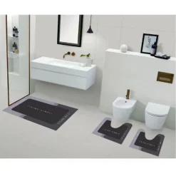 SET 3 PEZZI TAPPETINO DA BAGNO MAGICO SUPER ASSORBENTE AD ASCIUGATURA RAPIDA WC