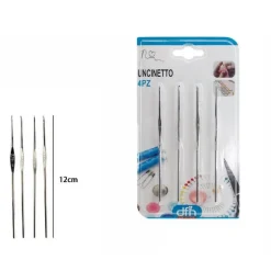 SET 4 PEZZI UNCINETTO IN METALLO PER MAGLIA COTONE SARTORIA SARTA CUCITO 53253