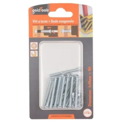 SET 10 PEZZI VITI VITE TESTA A CROCE PIATTA 5X40 MM CON DADO ESAGONALE M5 90941