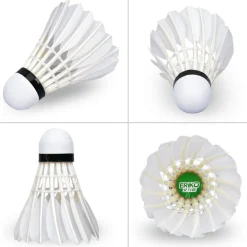 SET 3 PEZZI VOLANO LENTO VOLANI PALLINE PER GIOCO BADMINTON COLORE BIANCO