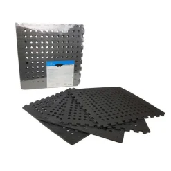 SET 4 PIASTRELLE TAPPETO TAPPETINO EVA NERA PISCINA PALESTRA CASA 50X50CM 194706
