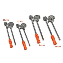 SET 4 PIEGATUBO PIEGATUBI CURVATUBI MANUALE IN ACCIAIO PER TUBI 10 12 14 16MM