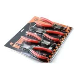 SET 4 PINZE CIRCOLARI ANELLI ELASTICI INTERNI ESTERNI 180mm DRITTE E ANGOLO 90°