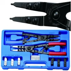 SET 2 PINZE CON PUNTE INTERCAMBIABILI PER ANELLI SEEGER INTERNI ESTERNI A.07210