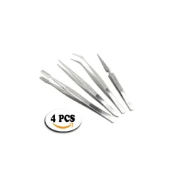 SET 4 PINZETTE IN ACCAIO INOSSIDABILE PER SOPRACIGLIE SOPRA CIGLIE MACKUP BEAUTY