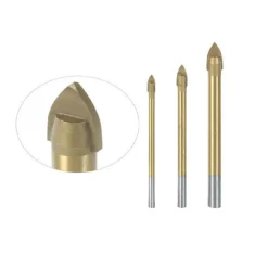 SET 3 PUNTE AD ALETTE PER VETRO E CERAMICA IN TITANIO PER TRAPANO RIBITECH