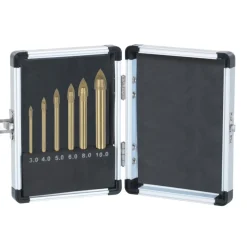 SET 6 PUNTE AD ALETTE PER VETRO E CERAMICA IN TITANIO PER TRAPANO RIBITECH